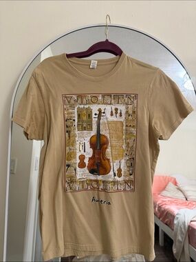 Austria Violin Graphic Tee - Tan